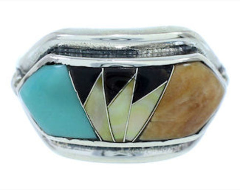 Southwest Jewelry Multicolor Silver Ring Size 6-3/4 YS72401
